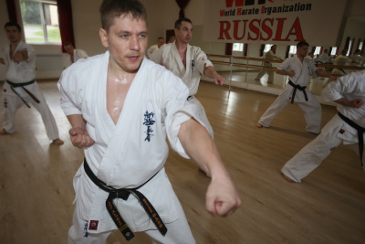 Фотографии технической части дан-теста членов Федерации Кёкушин каратэ России (WKO)